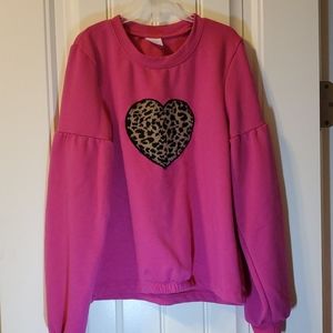 🥠Pink heart kids sweat shirt top long sleeve